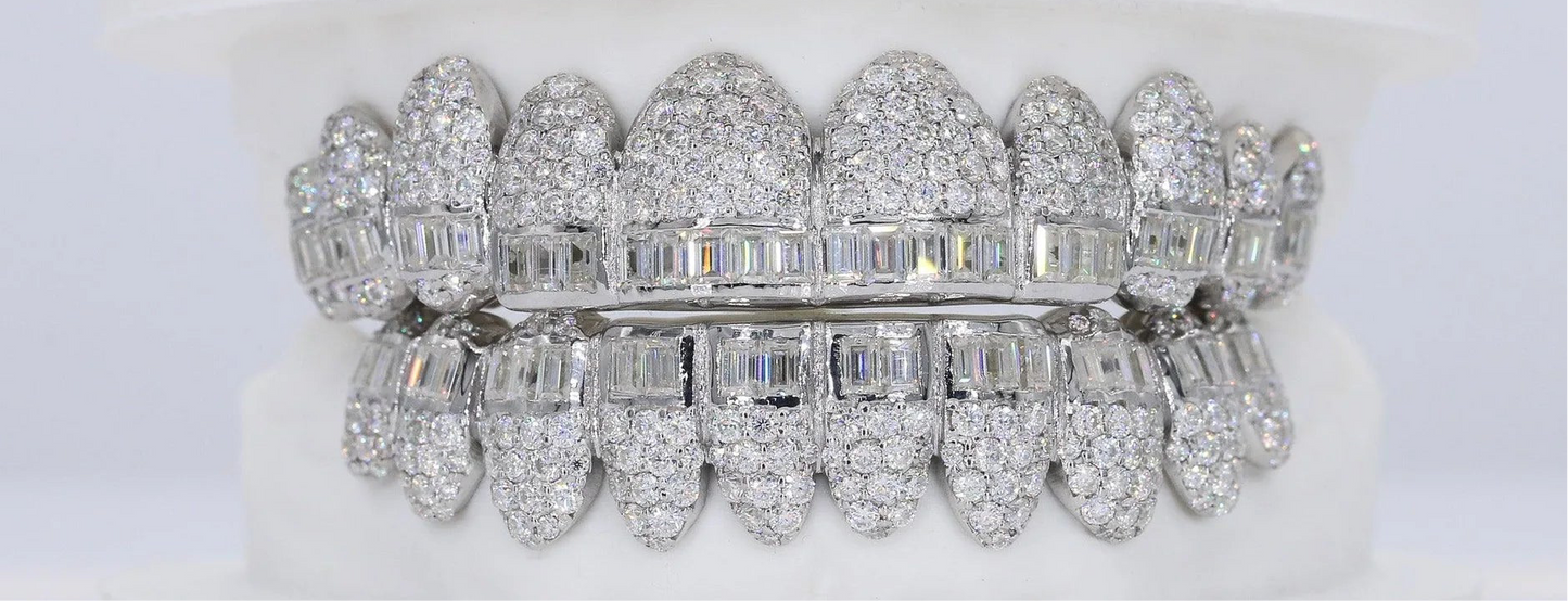 Baguette Hybrid VVS Moissanite Diamond Grillz